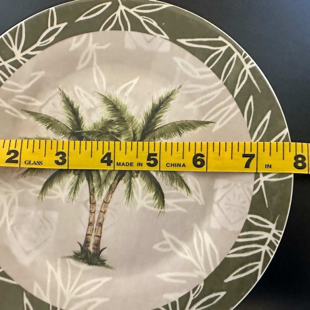 Tropical Chic Coastal Decorative Palm Tree 8" Plate - Green - - Picture 7 of 10